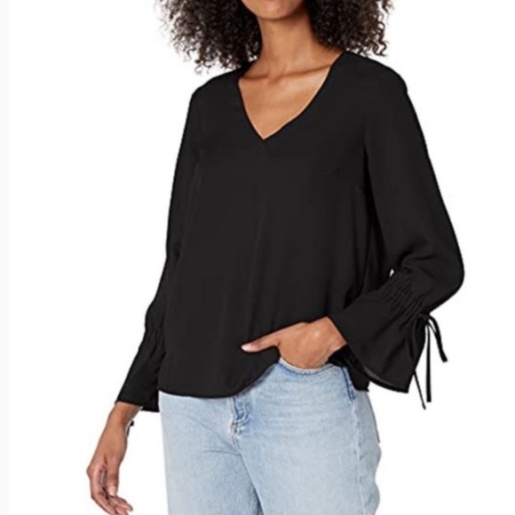 J. Crew Tops - J. Crew Mercantile Black Tie Sleeve Blouse top shirt 00
